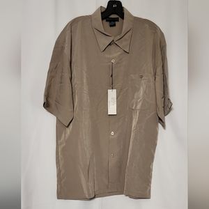 Oscar Misa Men's NWT Tan Short Sleeve Dress Shirt Sizes XL & 2XL